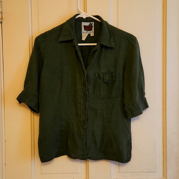 green velcro collared shirt - Picture 1 of 5